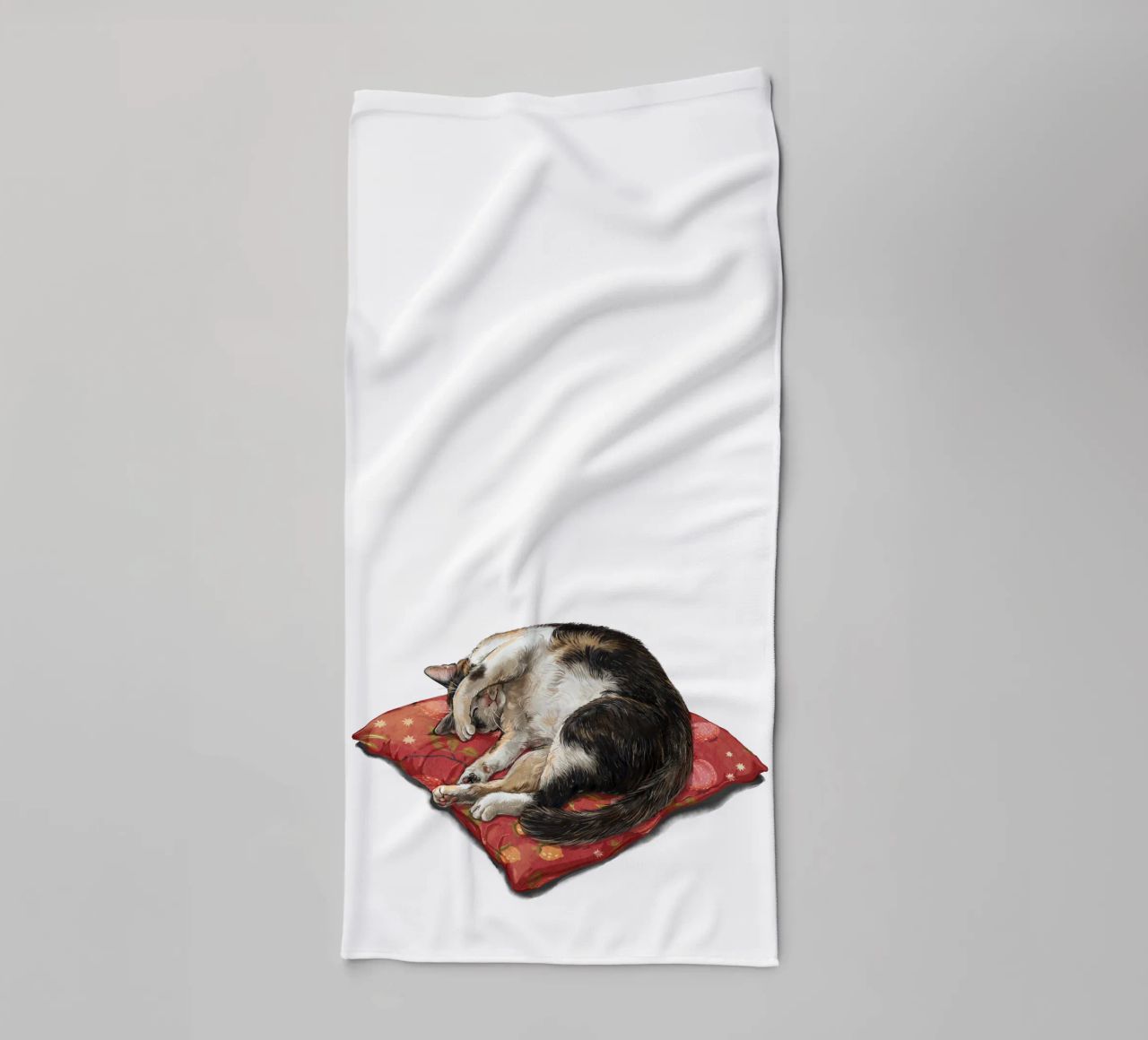 Napping Cat towel by Laura Graves