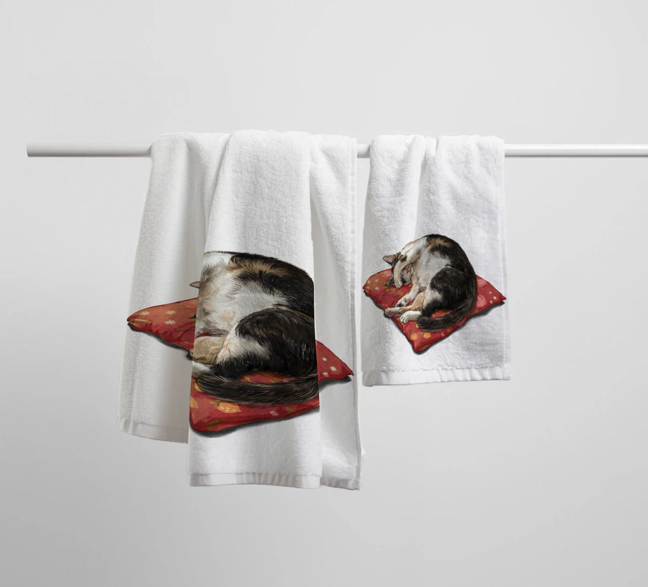 Napping Cat towel by Laura Graves