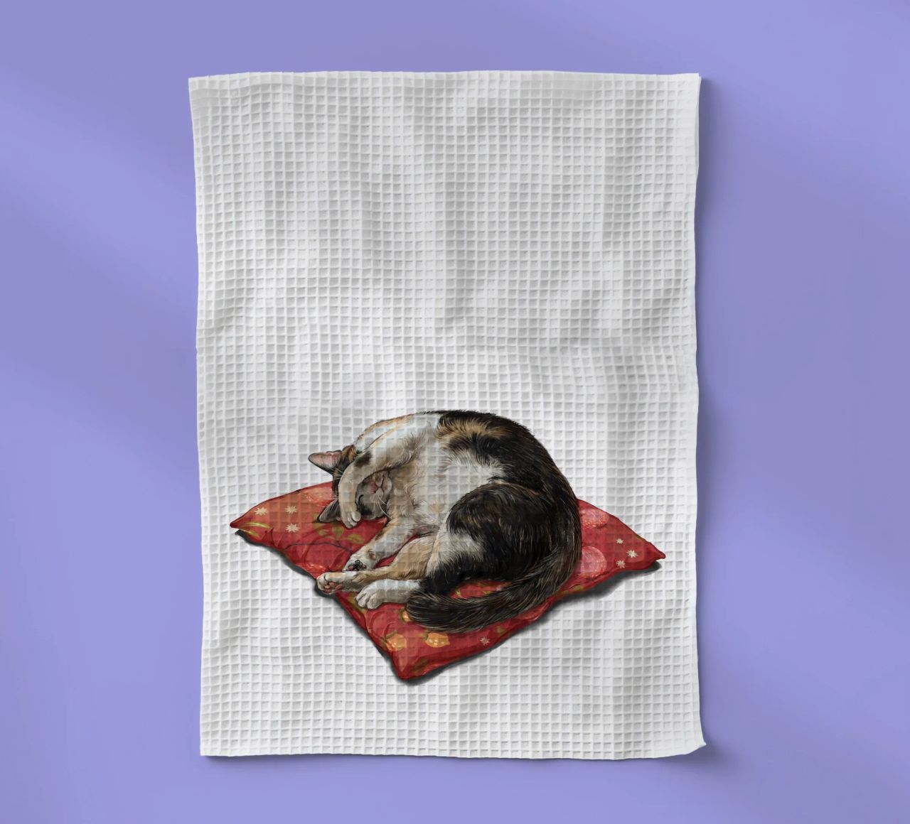 Napping Cat tea towel by Laura Graves