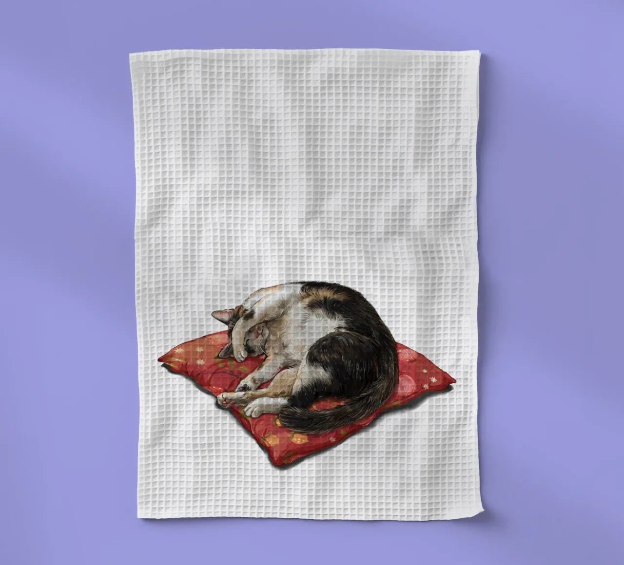 Napping Cat tea towel by Laura Graves