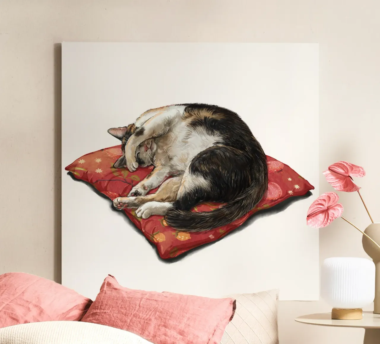 Napping Cat canvas by Laura Graves