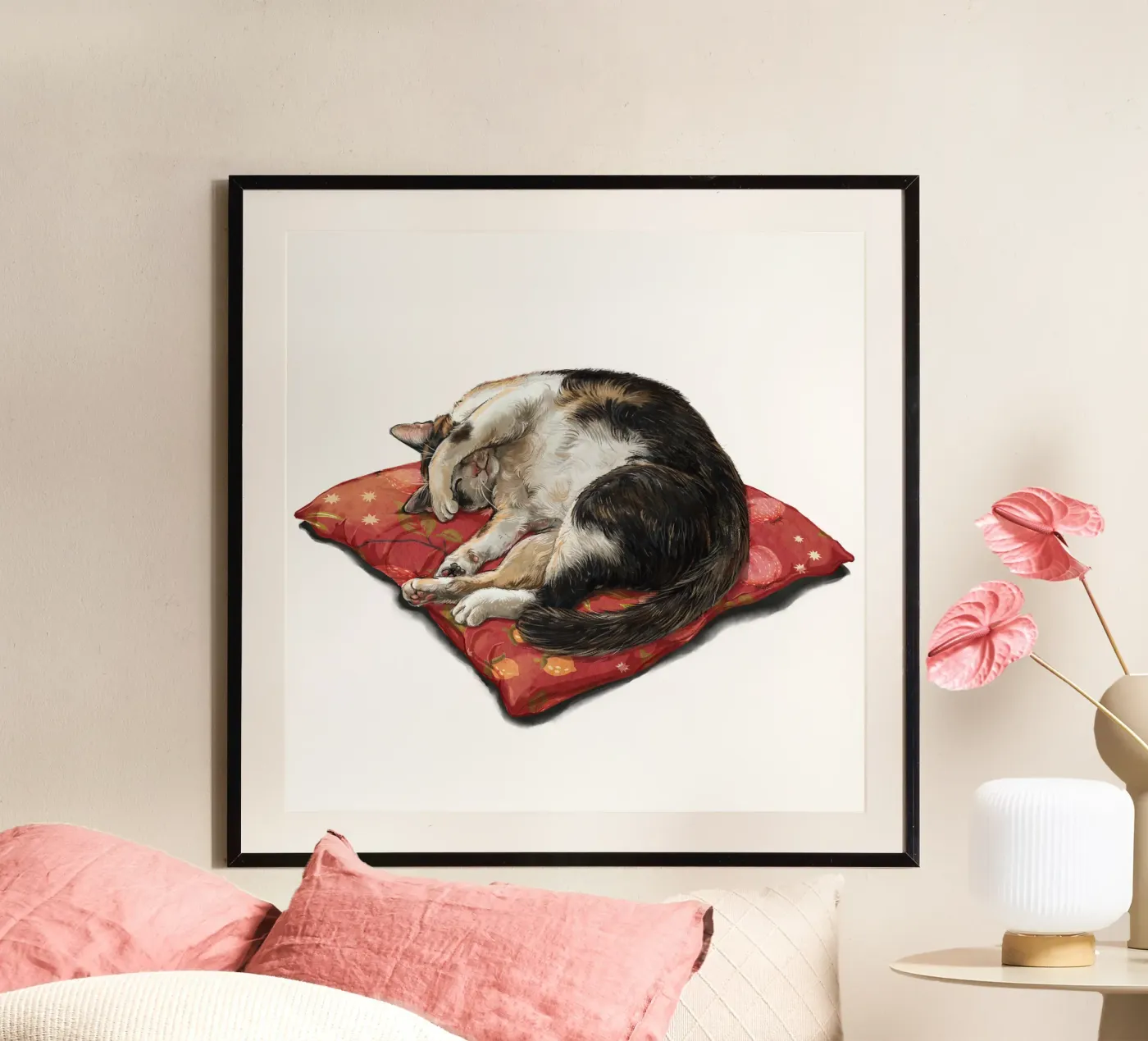 Napping Cat poster by Laura Graves