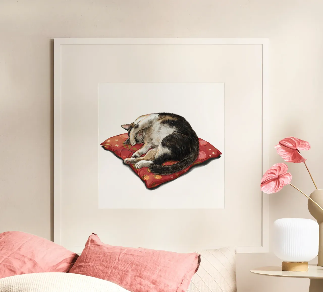 Napping Cat poster van Laura Graves