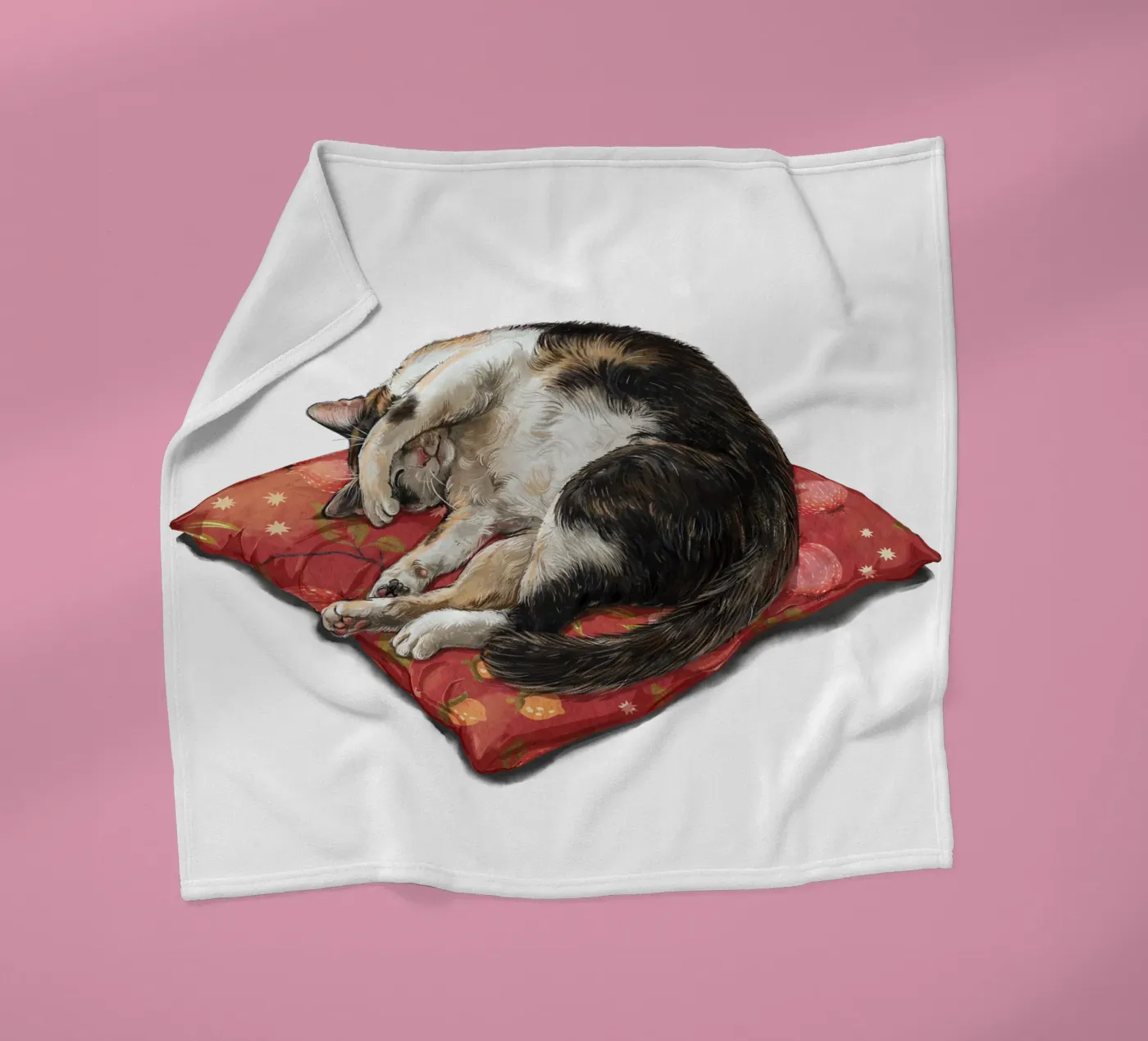 Slapende kat fleecedeken van Laura Graves