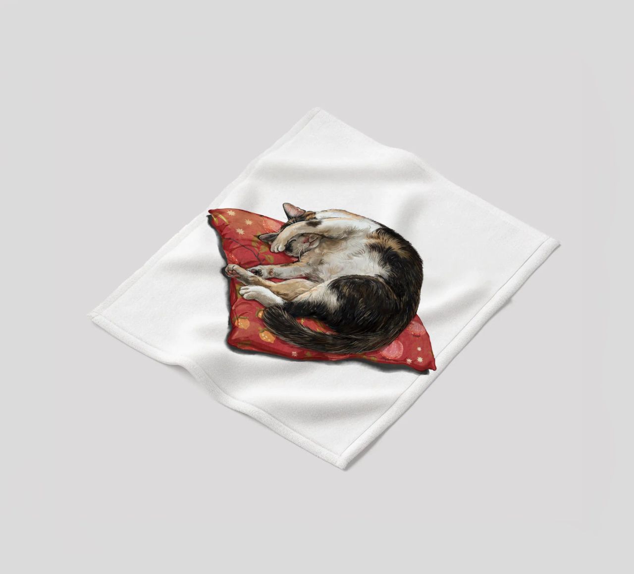 Napping Cat fleece blanket by Laura Graves