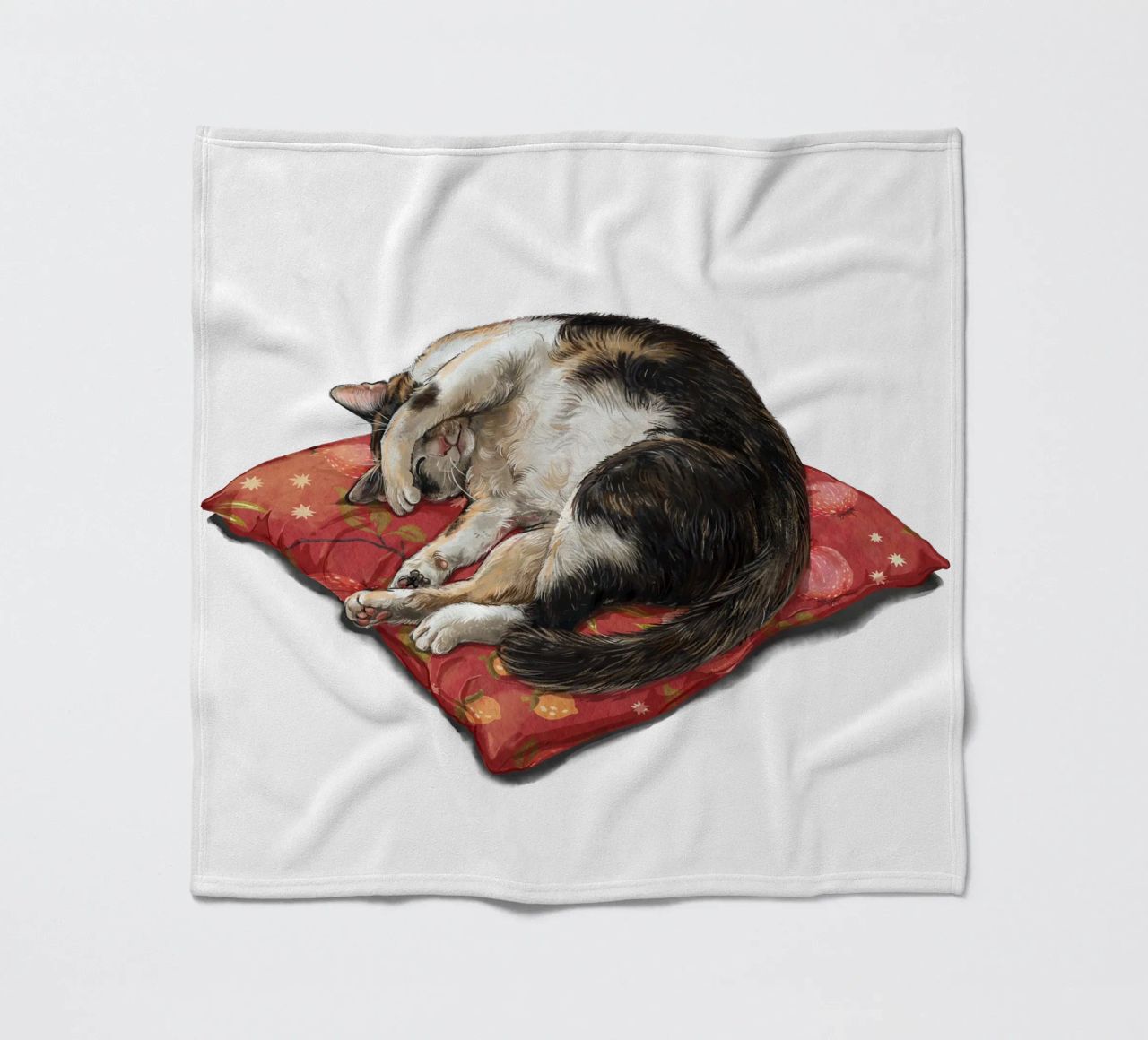 Napping Cat fleece blanket by Laura Graves