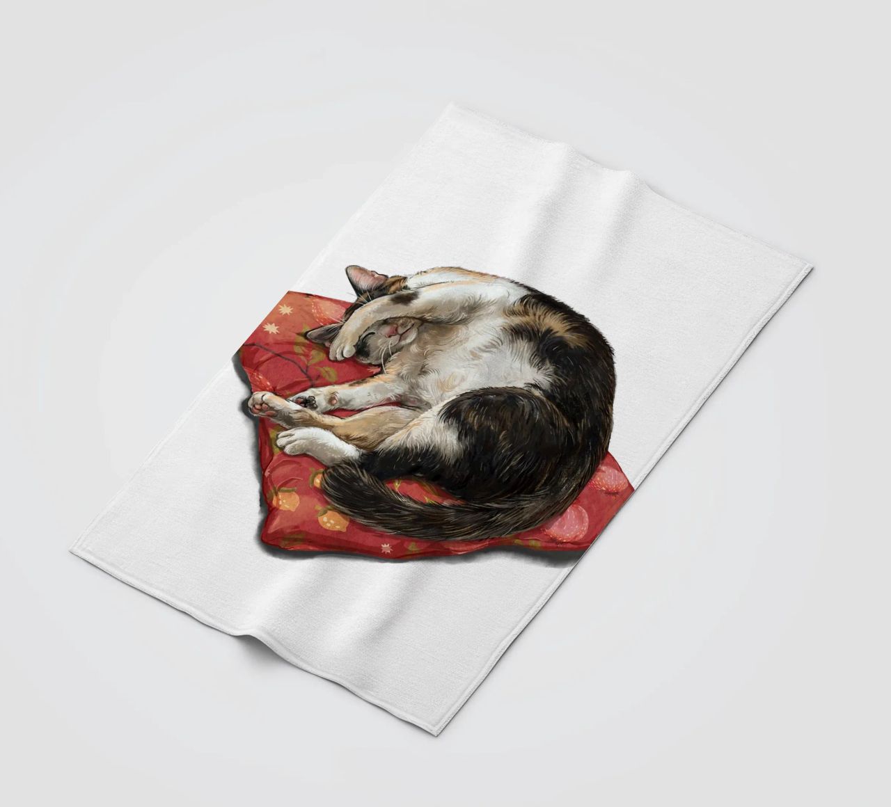 Napping Cat fleece blanket by Laura Graves