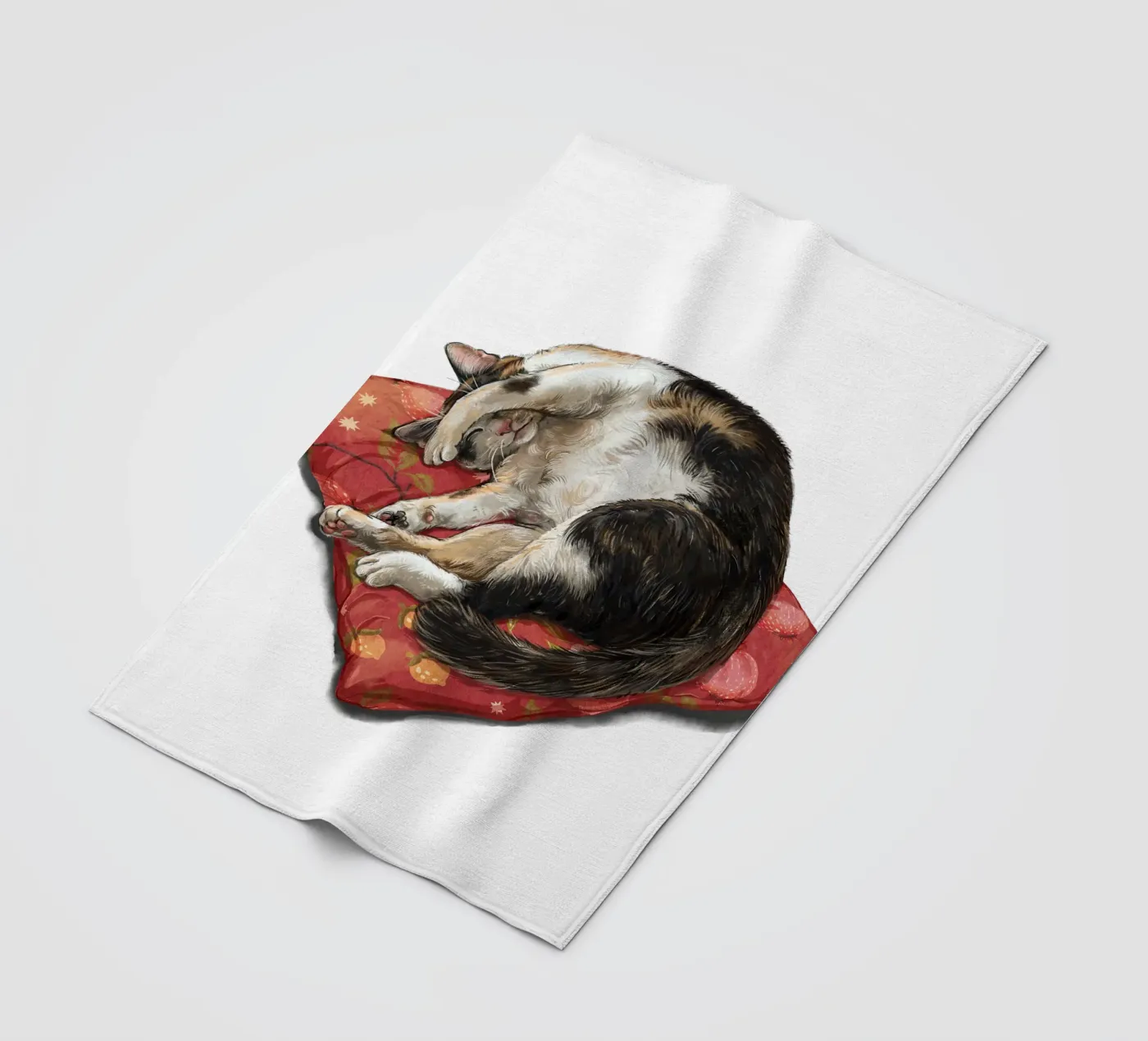 Slapende kat fleecedeken van Laura Graves