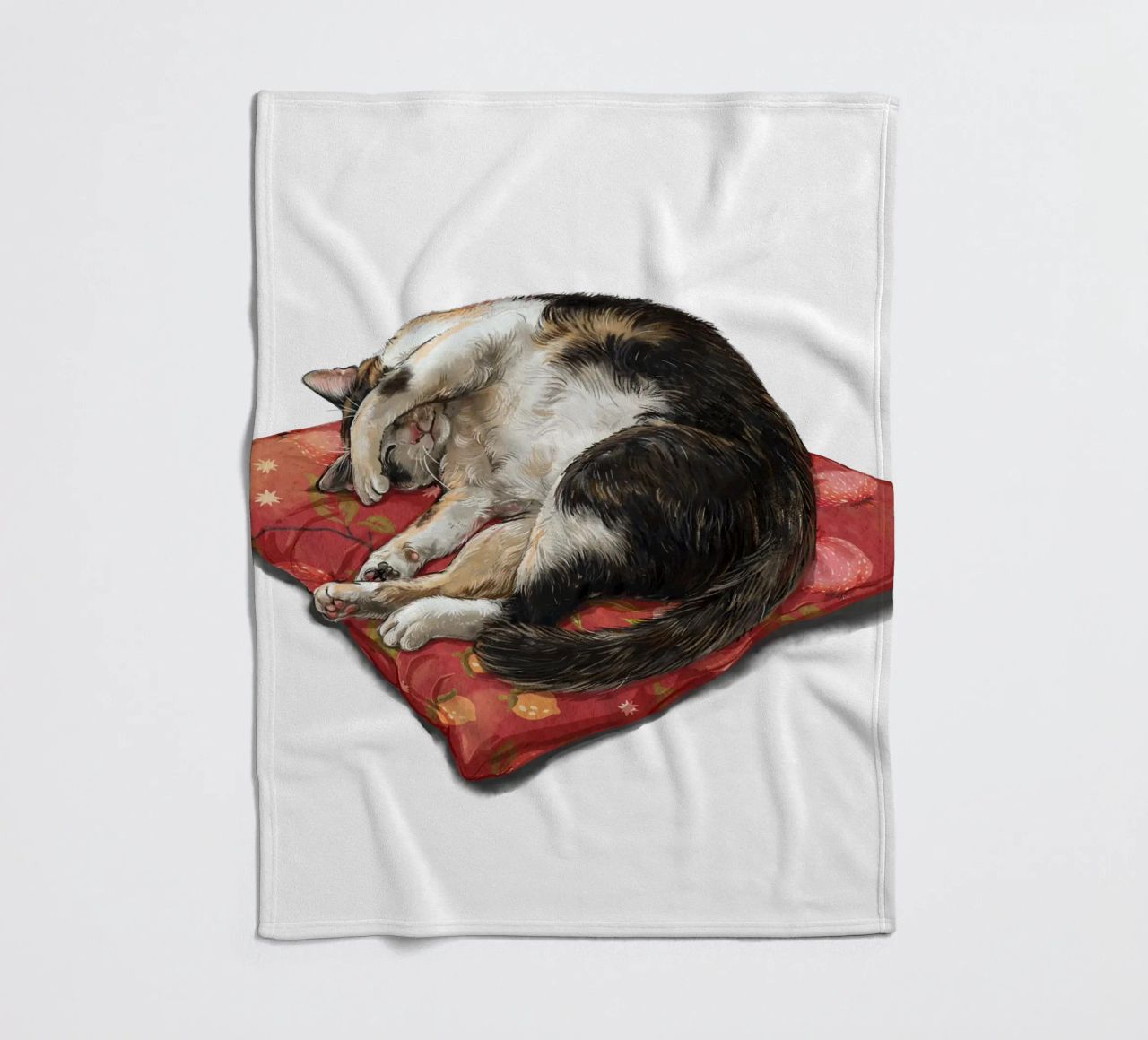 Napping Cat fleece blanket by Laura Graves