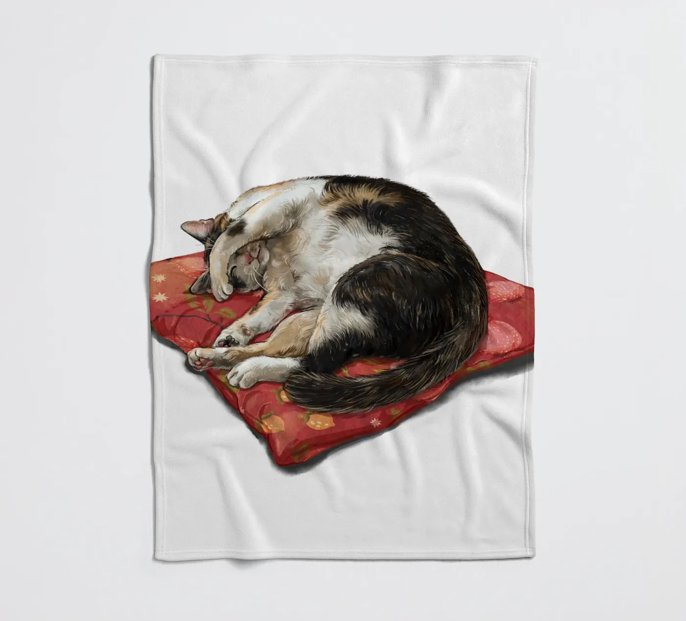 Slapende kat fleecedeken van Laura Graves