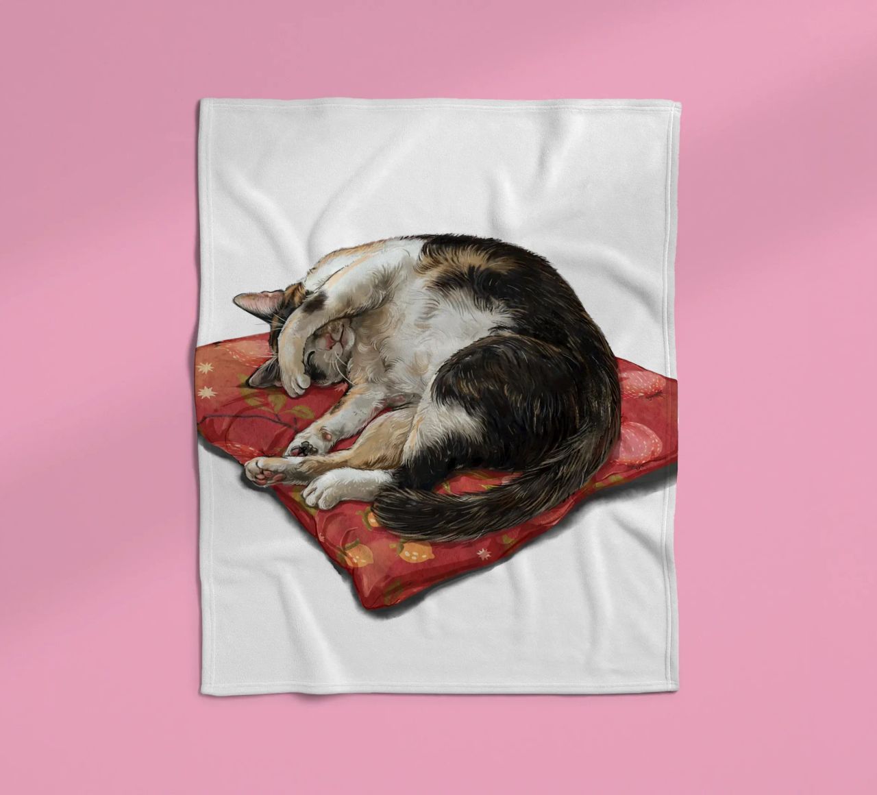 Napping Cat fleece blanket by Laura Graves