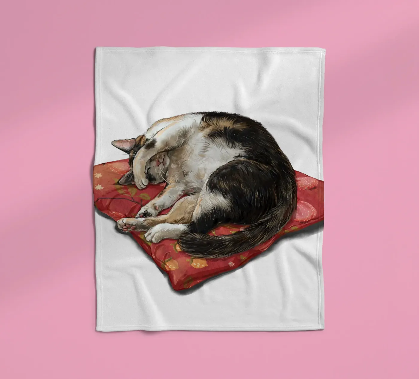 Slapende kat fleecedeken van Laura Graves