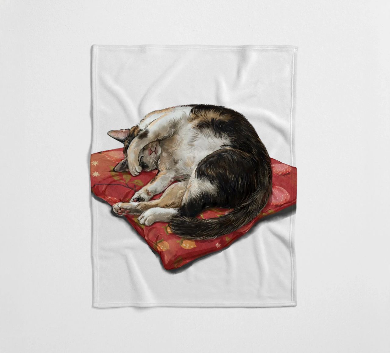 Napping Cat fleece blanket by Laura Graves