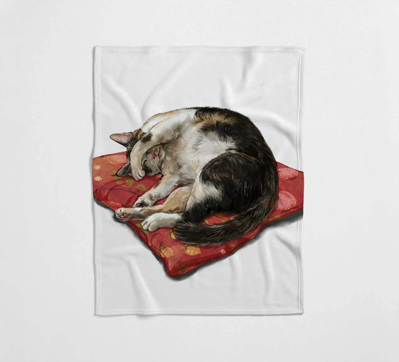 Slapende kat fleecedeken van Laura Graves