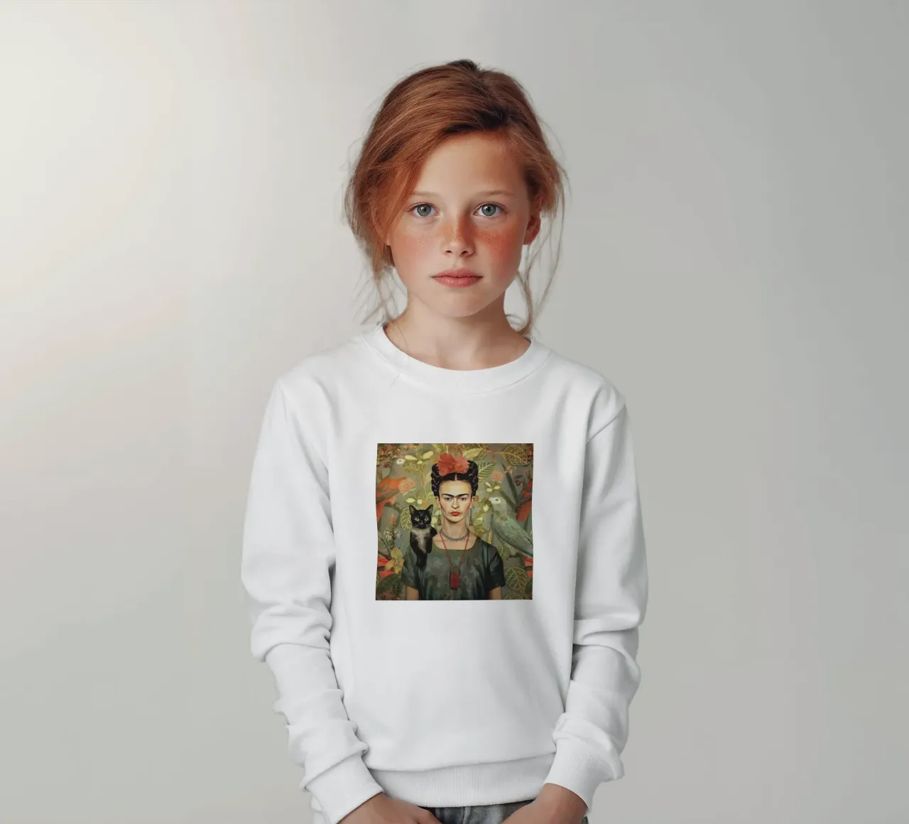 L'amore floreale di Frida per gli animali felpa bambino da Carinaprint