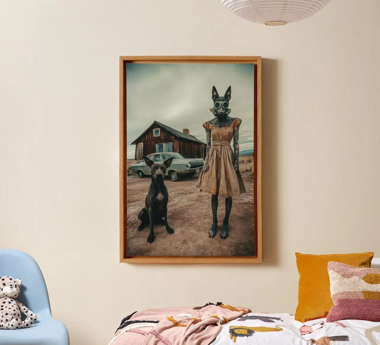 Max & Luna canvas met Baklijst van Affiches Chien Originales – Dogland