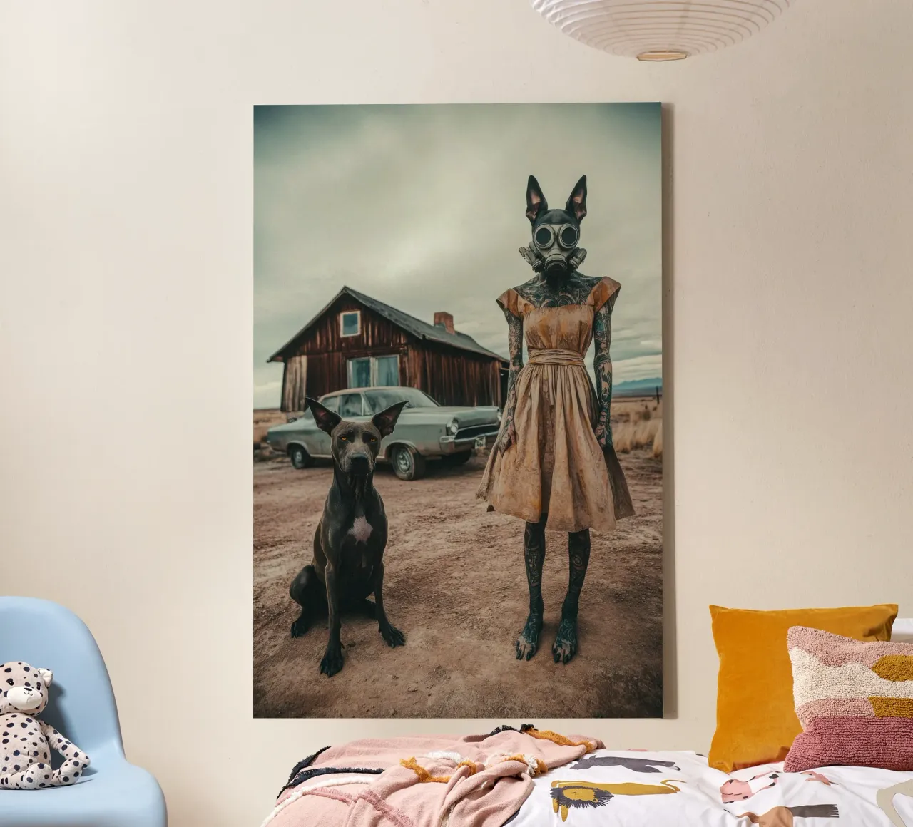 Max & Luna canvas met Baklijst van Affiches Chien Originales – Dogland