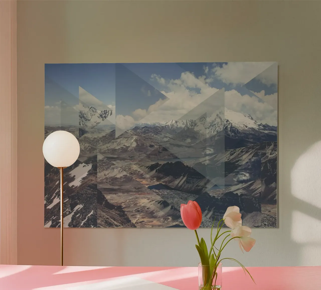 Mania Landscapes Scattered 2 Chacaltaya (Bolivia) poster with wooden frame by Mania Print Collection