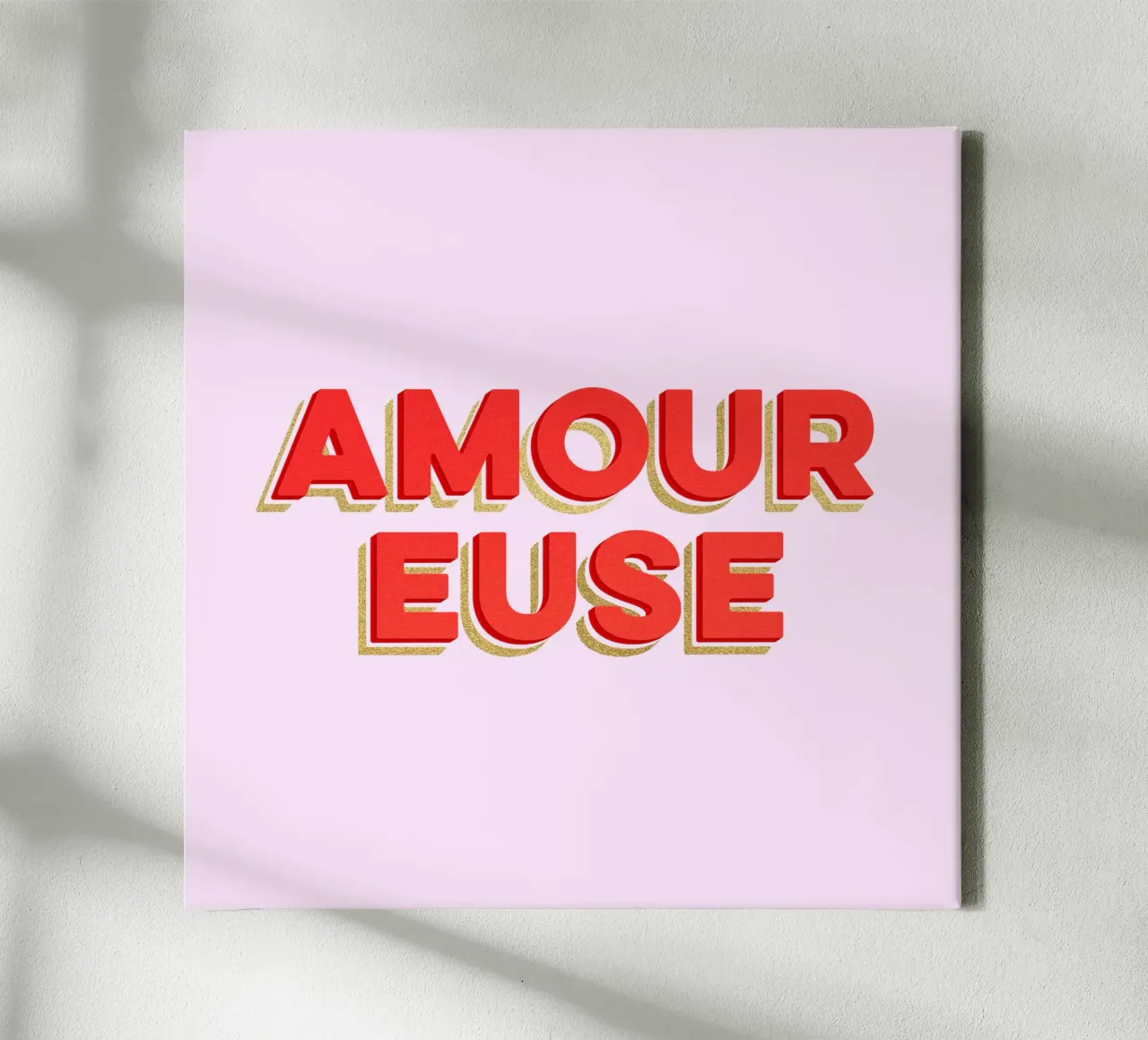 Amoureuse "Innamorato tela con Cornice a cassetta da Dominique Vari Words
