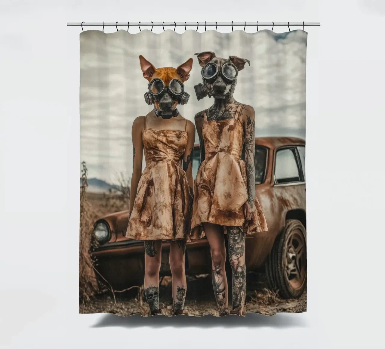 Ruby & Pearl, Las Vegas cortina de baño de Affiches Chien Originales – Dogland