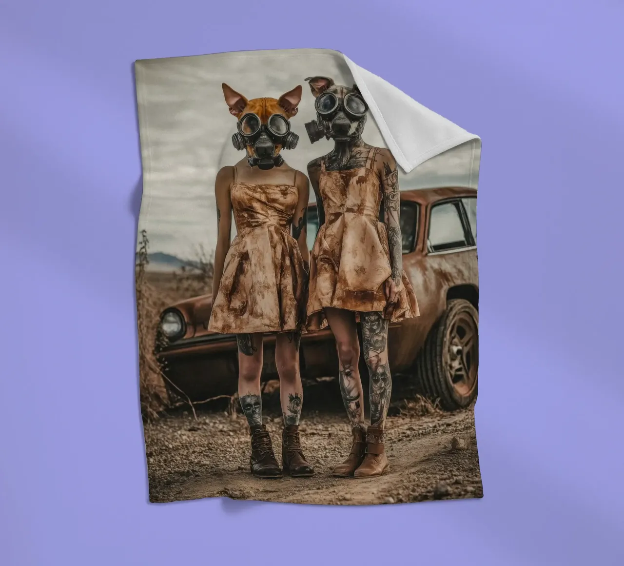 Rubino e Perla, Las Vegas coperta in pile da Affiches Chien Originales – Dogland