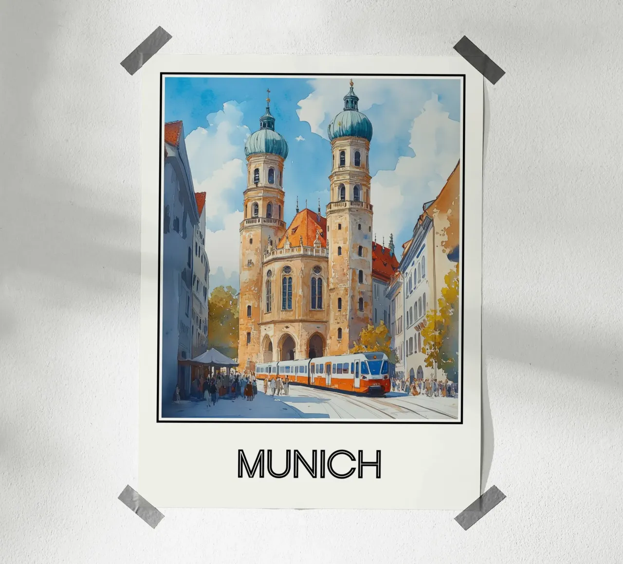 Munich poster con telaio in legno da Frame the World