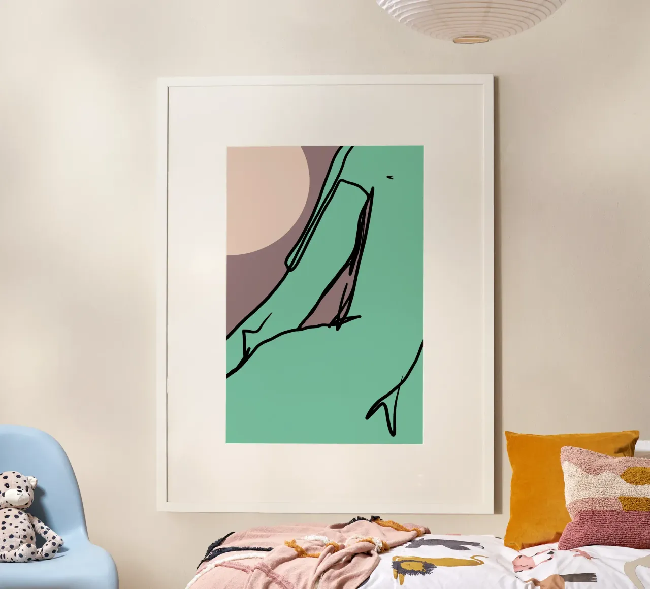 Oversized Figures 4 poster con telaio in legno da Casa Cartissi