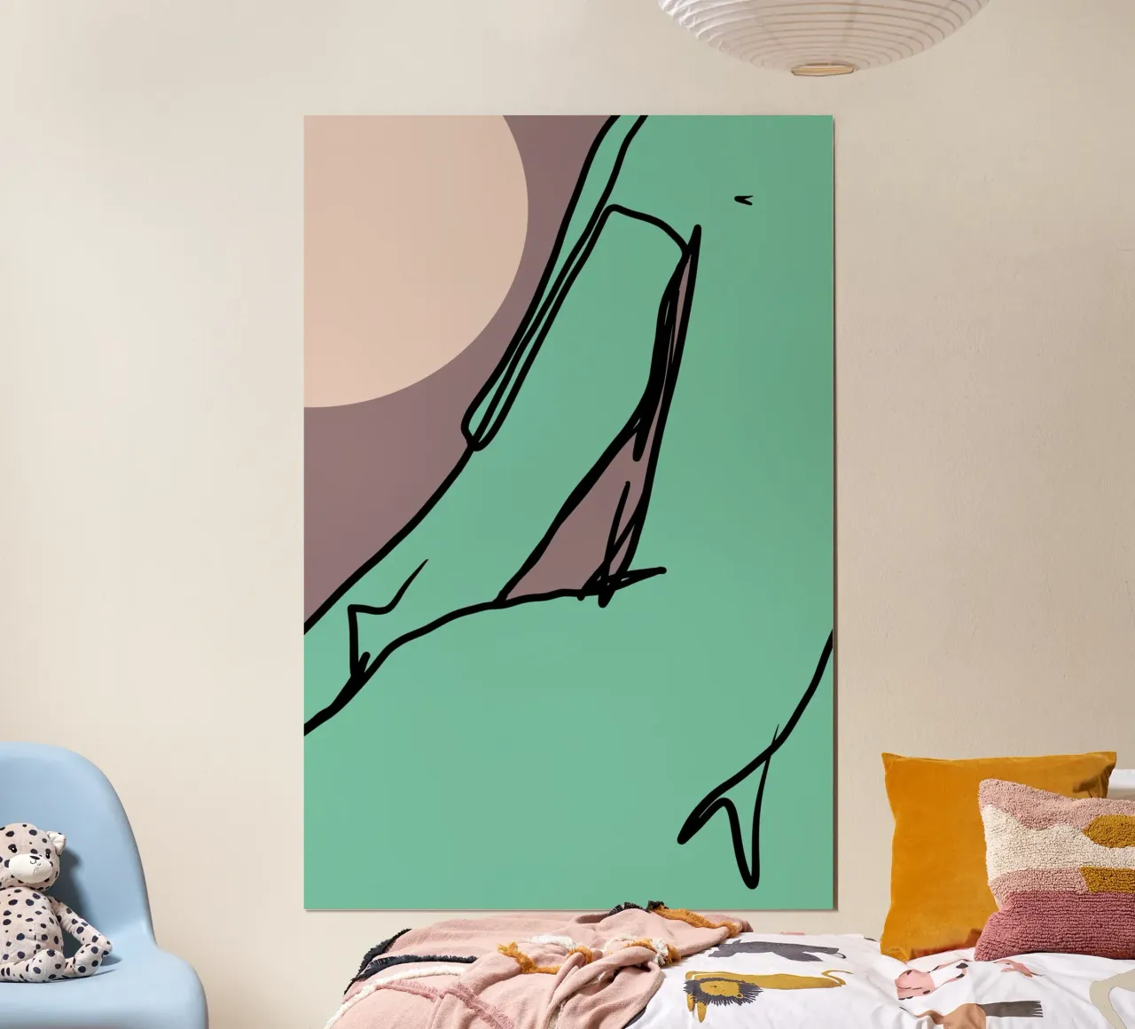Oversized Figures 4 poster con telaio in legno da Casa Cartissi