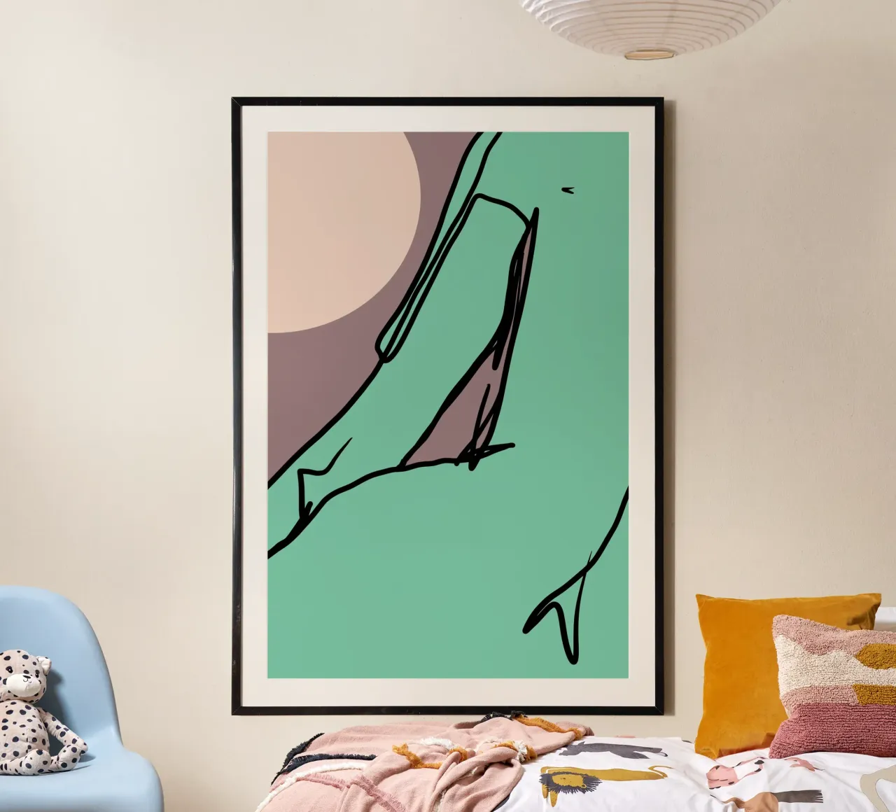 Oversized Figures 4 poster con telaio in legno da Casa Cartissi