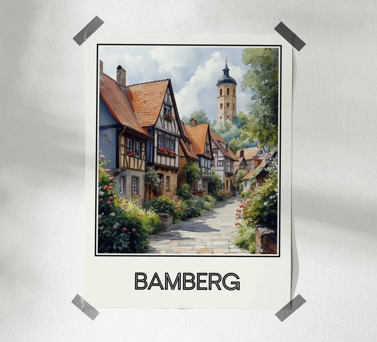 Bamberg poster with plastic frame by Frame the World