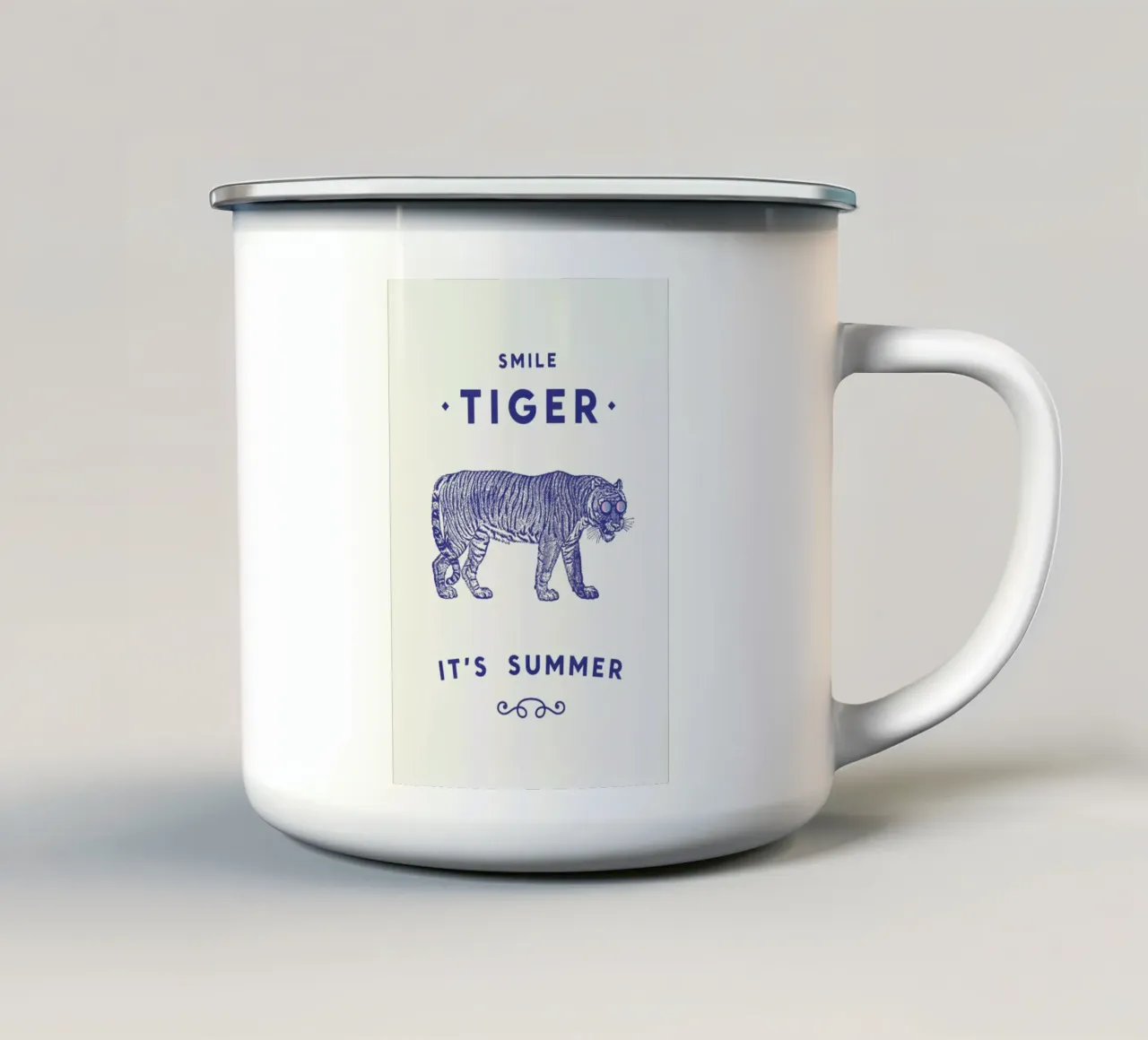Smile Tiger tazza in smalto da Florent Bodart