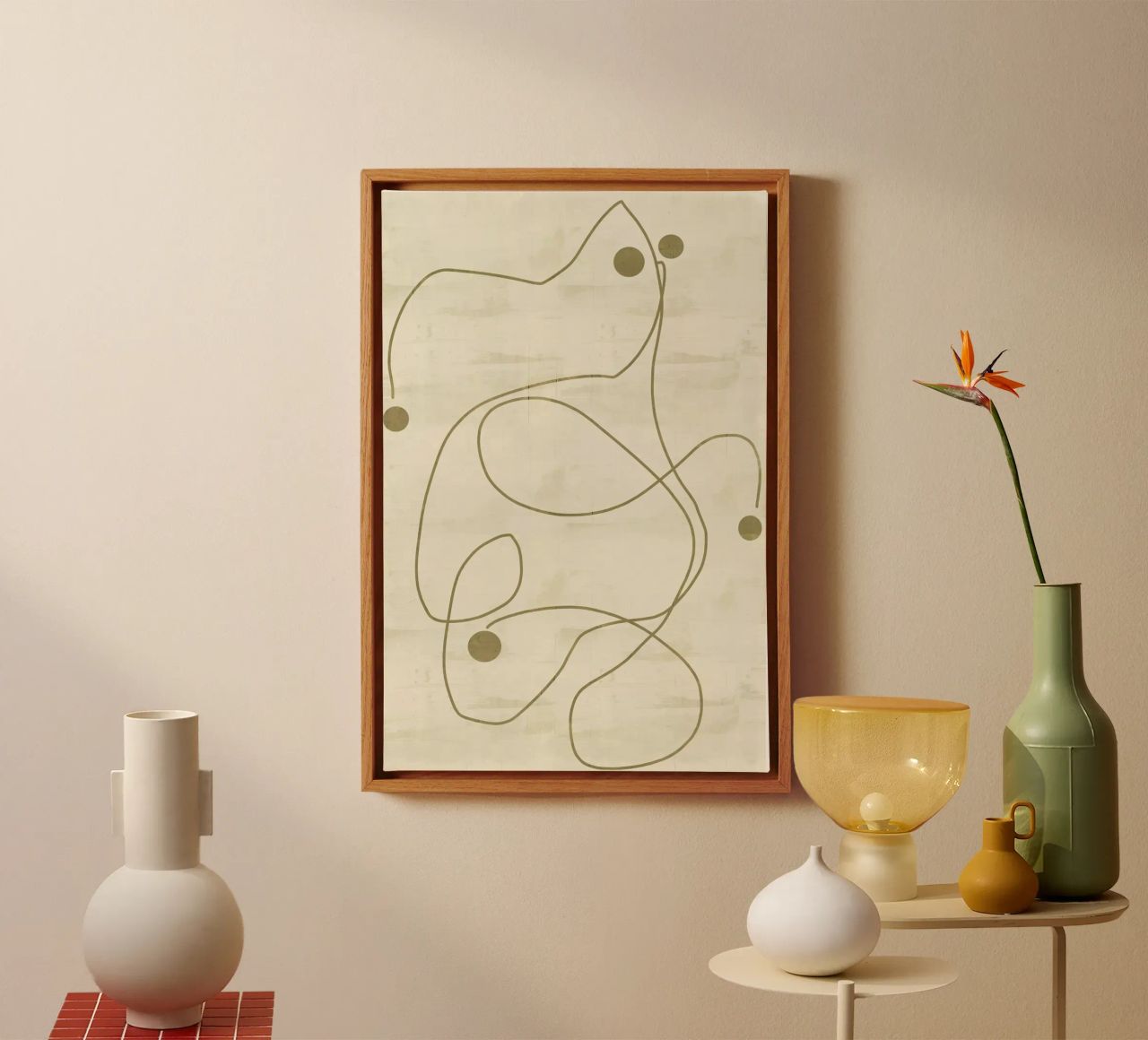 Neutral Lines and Dots 1 Leinwand von Casa Cartissi