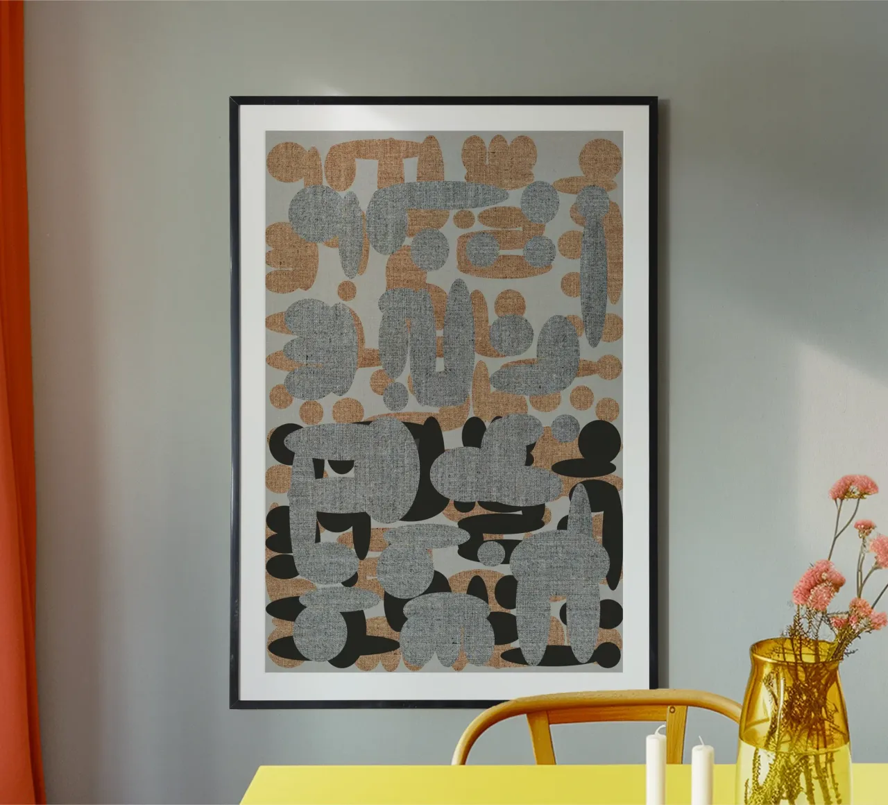 Ebony Shapes 3 poster con telaio in plastica da Casa Cartissi