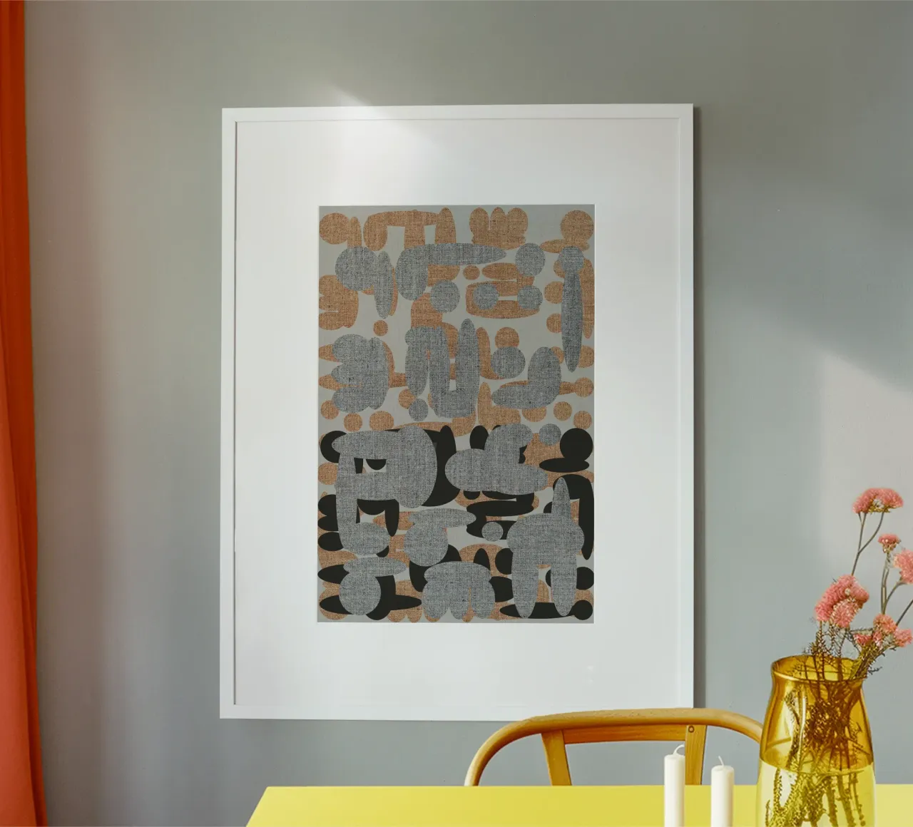 Ebony Shapes 3 poster con telaio in plastica da Casa Cartissi