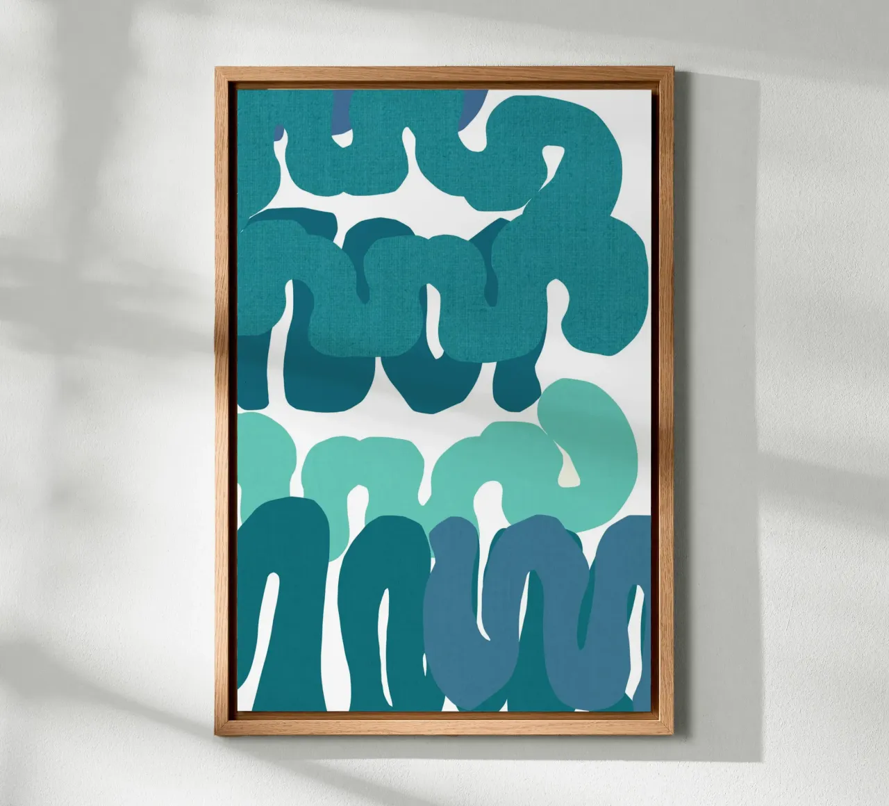 Blue Squiggles 3 tela con Cornice a cassetta da Casa Cartissi