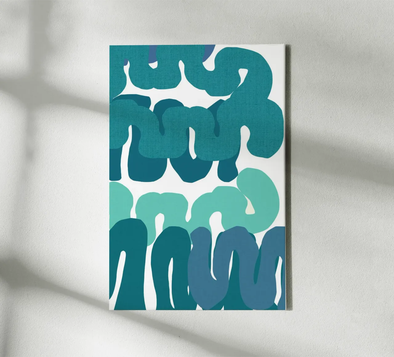 Blue Squiggles 3 tela con Cornice a cassetta da Casa Cartissi