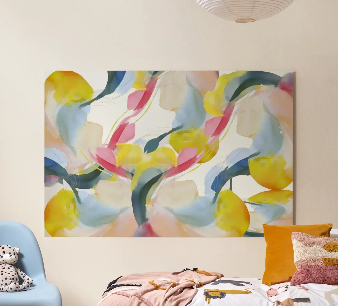 Multi Coloured Abstract Floral plexiglass da Casa Cartissi