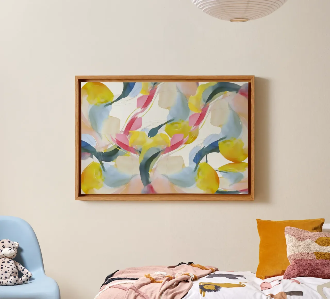 Multi Coloured Abstract Floral tela da Casa Cartissi