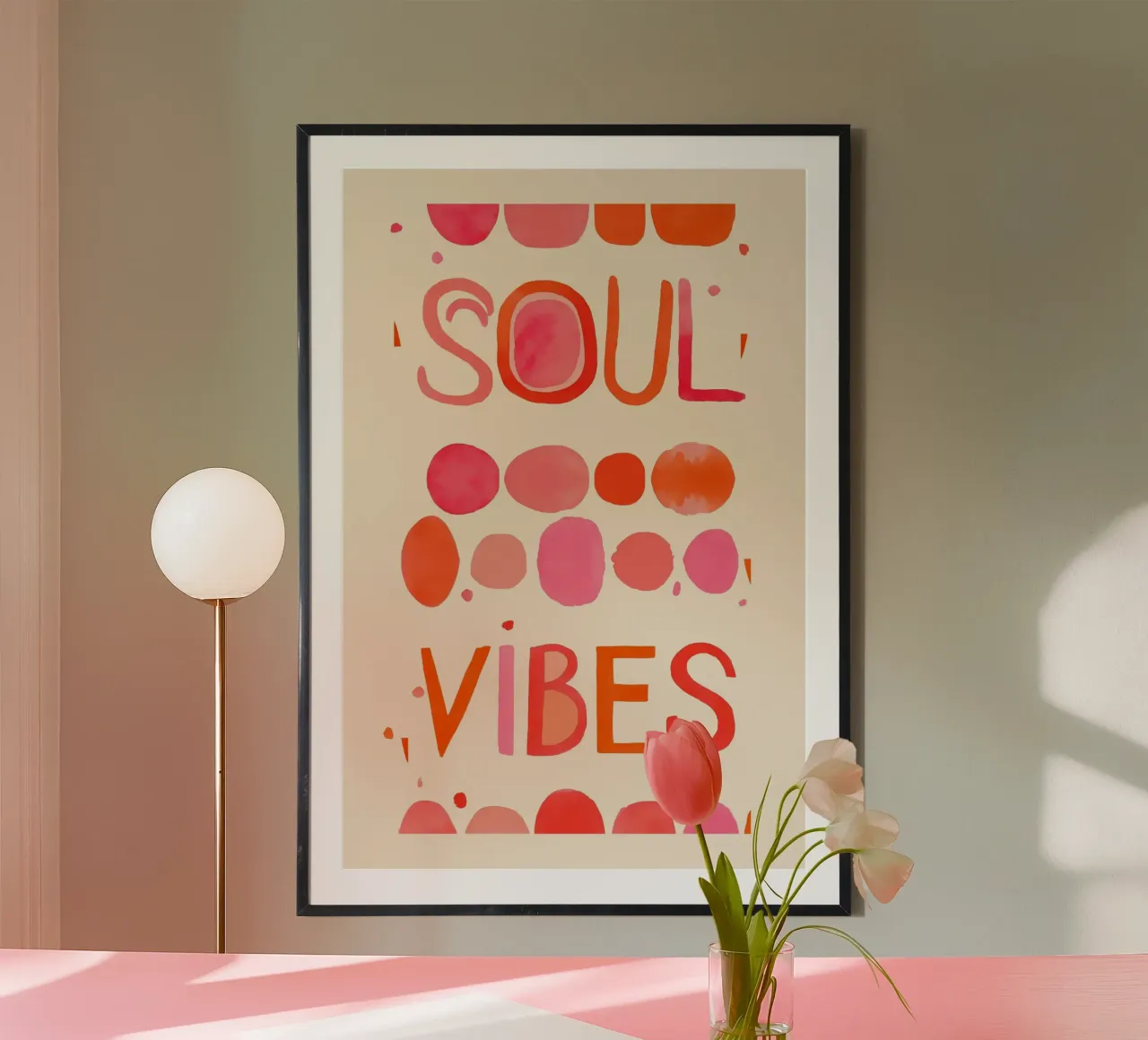 Vibrazioni dell'anima poster con telaio in legno da Casa Cartissi