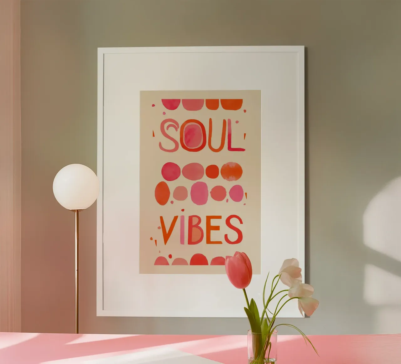 Vibrazioni dell'anima poster con telaio in legno da Casa Cartissi