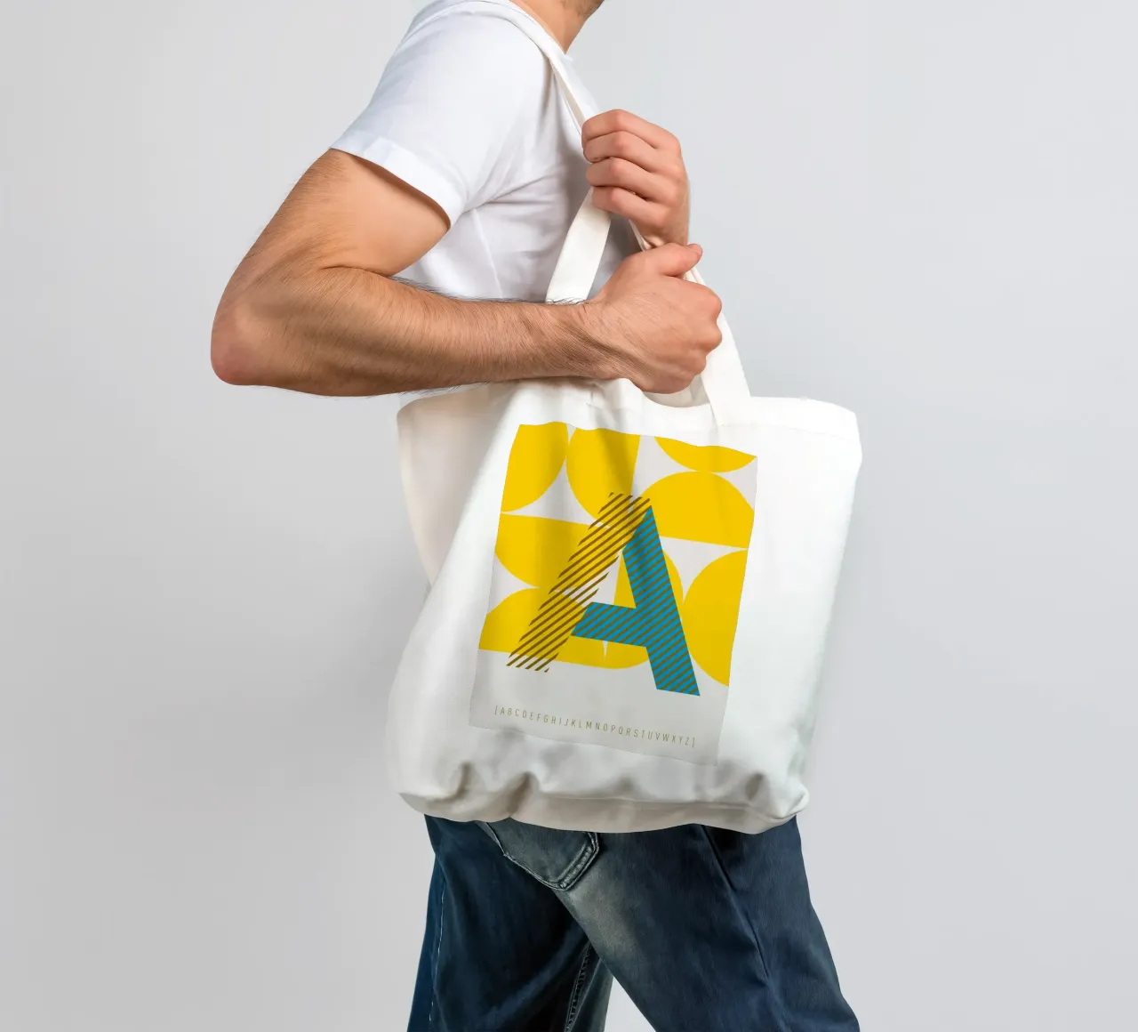 A Typeface Alphabet borsa in juta da lazydaypaper