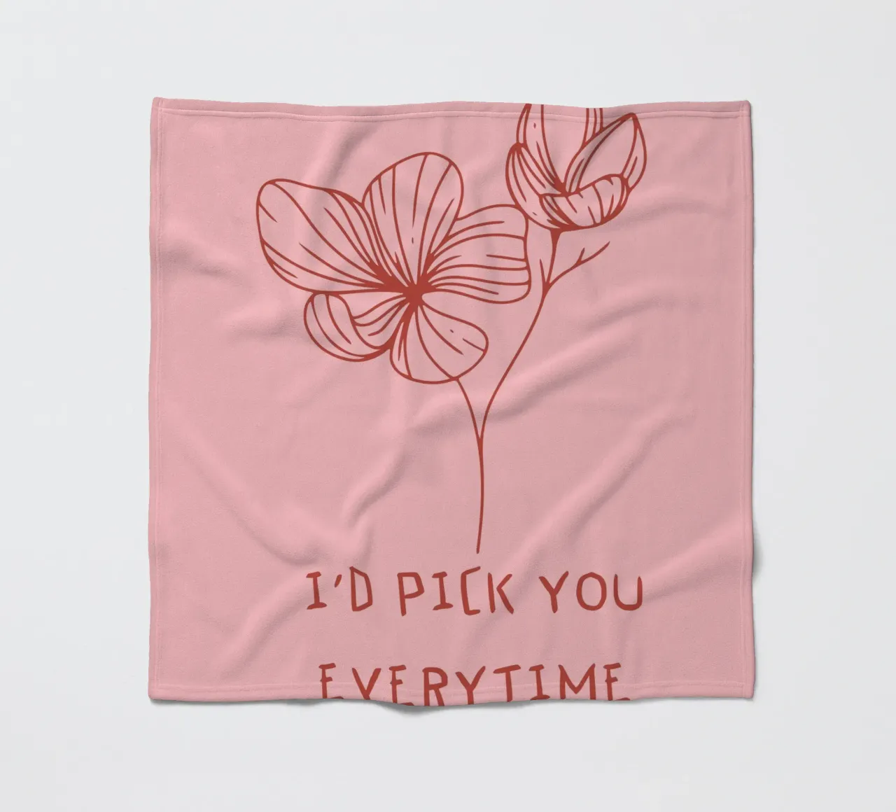 "I'd pick you every time coperta in pile da ramosashop