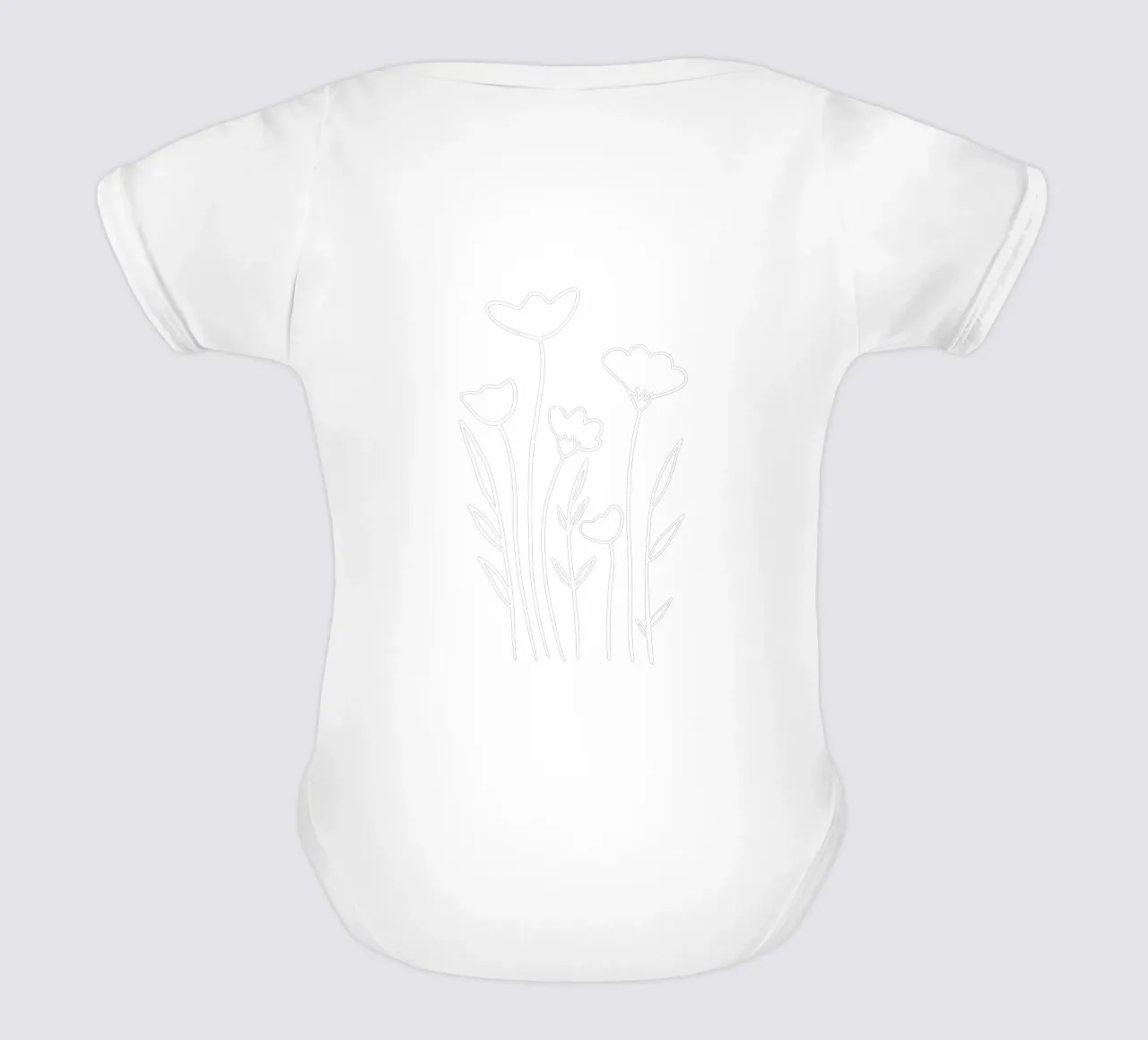 Wildblumen Line Art body neonato maniche corte da BAINAI