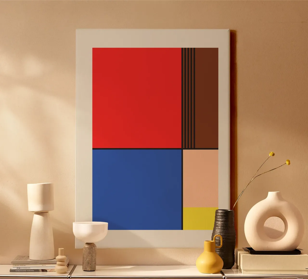 Minimalistische weergave van Mario Bros canvas met Baklijst van OkleoStudio