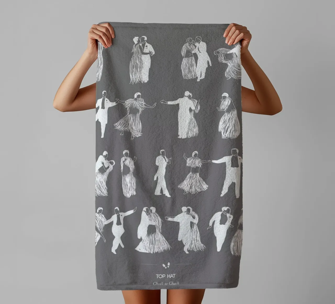 Top Hat - Cheek to Cheek asciugamano da bagno da Niege Borges