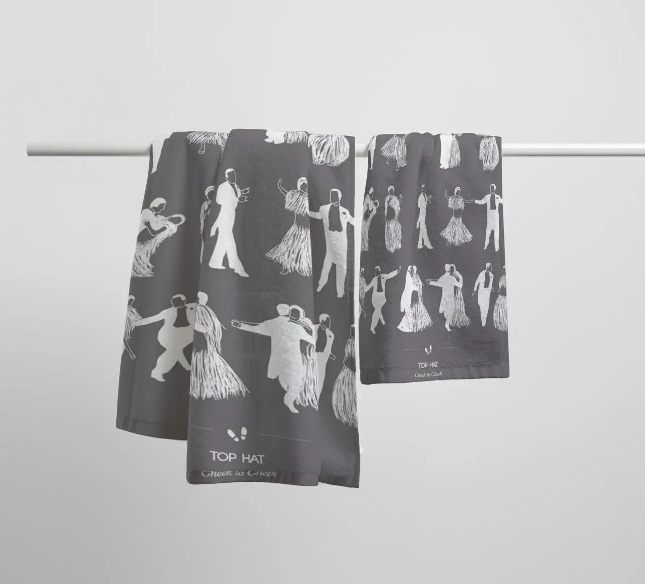 Top Hat - Cheek to Cheek asciugamano da bagno da Niege Borges