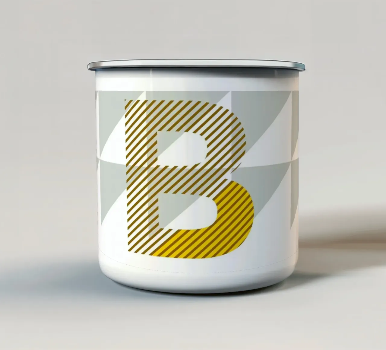 B Typeface Alphabet tazza in smalto da lazydaypaper