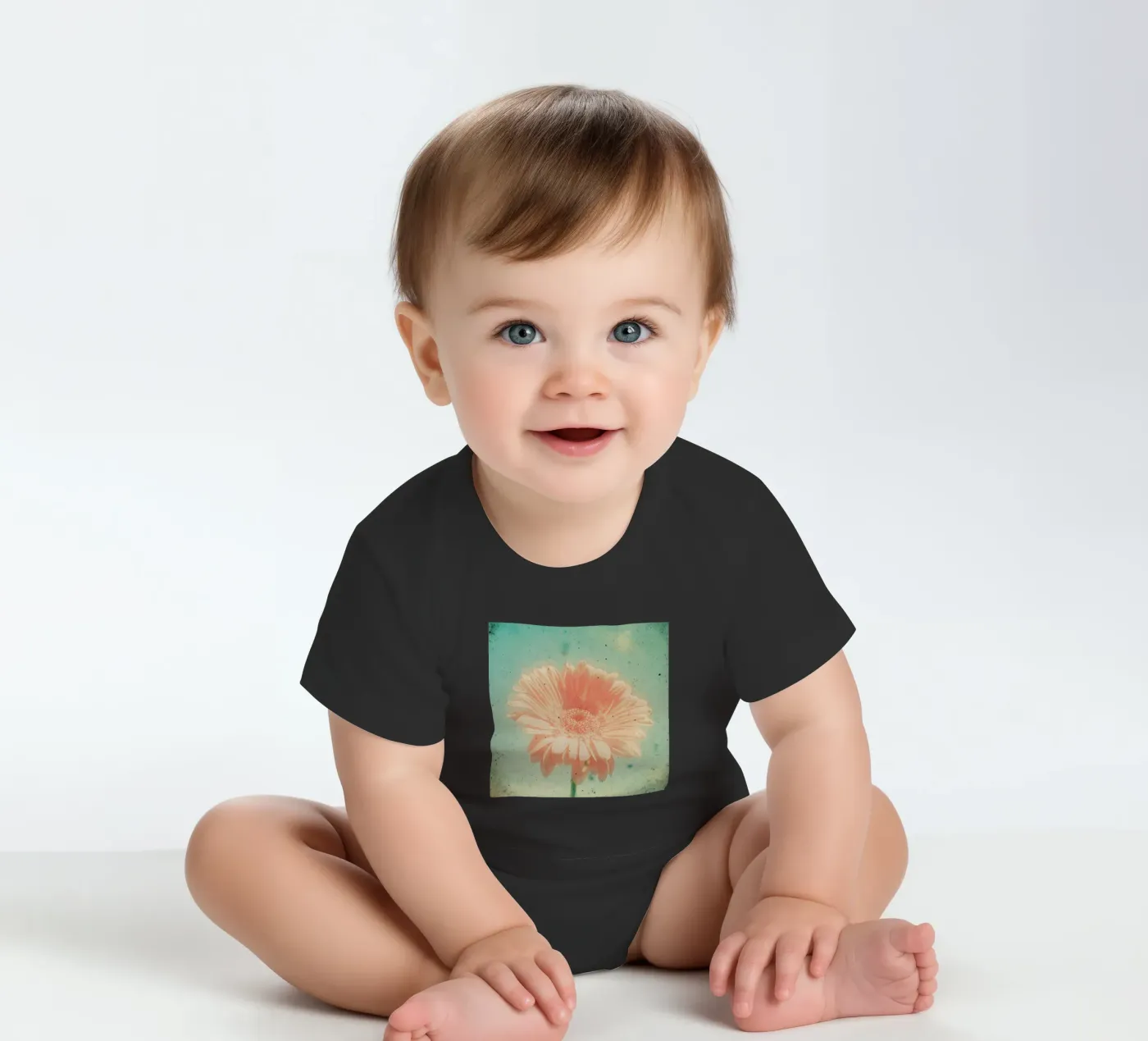 Gerbera babyrompertje korte mouwen van Cassia Beck Photography
