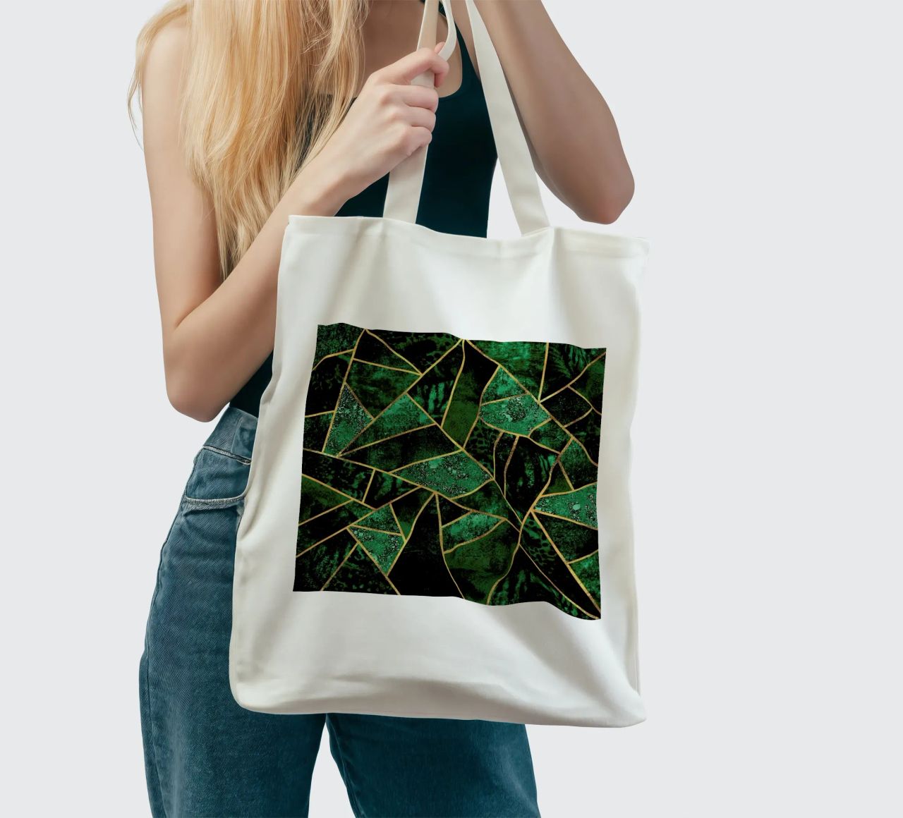 Deep Emerald borsa in juta da Elisabeth Fredriksson
