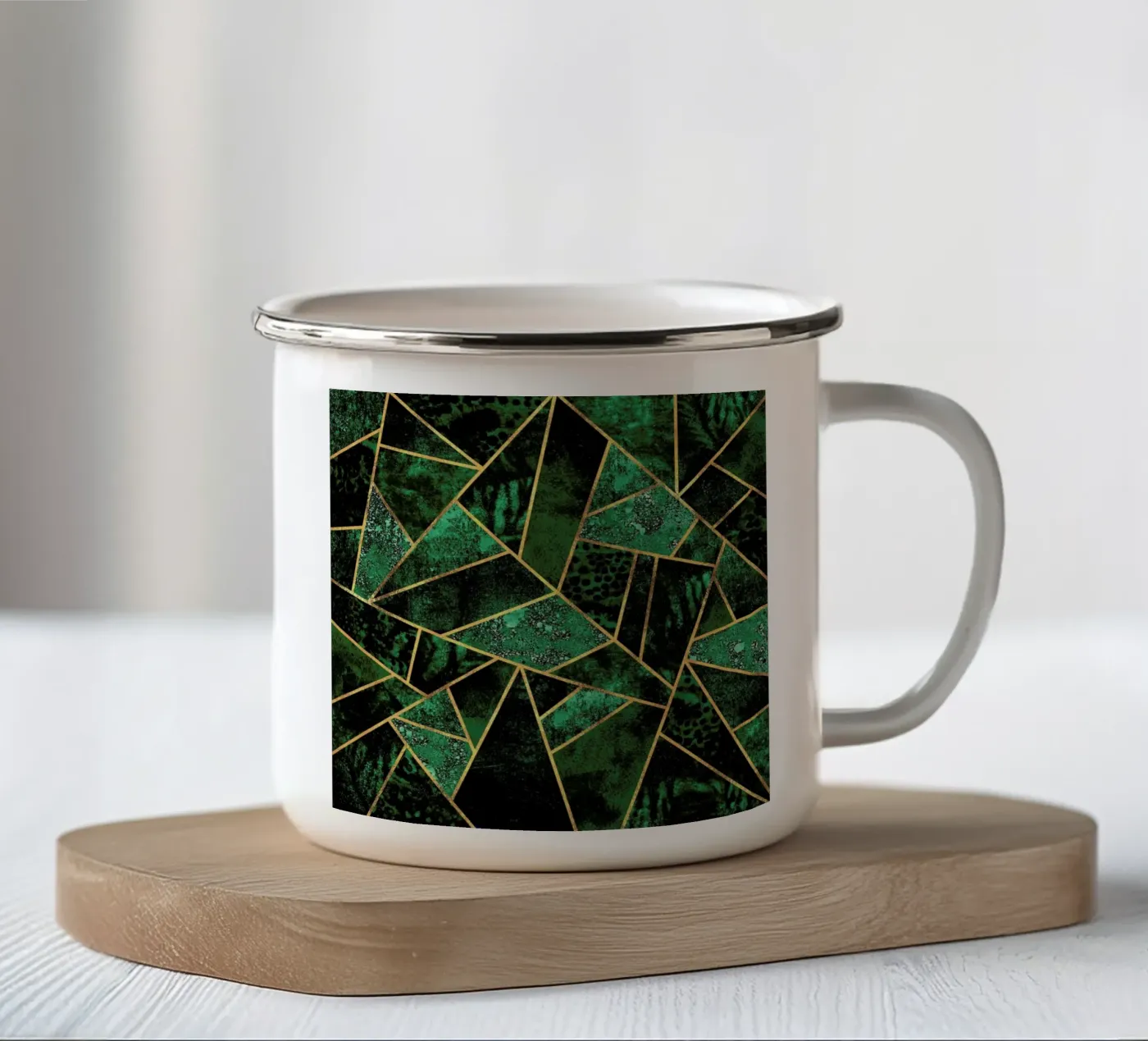 Deep Emerald emaille mok van Elisabeth Fredriksson